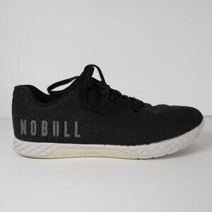 Nobull Ivy Trainers Black Shoes SuperFabric Lace Up Low Top Women 9.5 Men 8